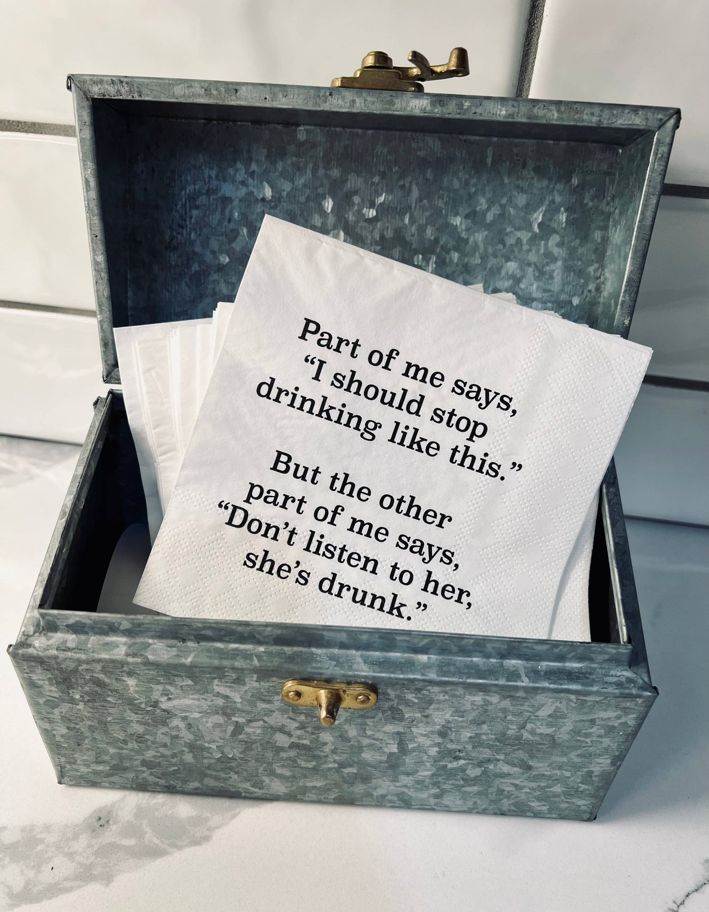 ellembee gift - Part of me says, I should stop drinking Cocktail Napkins