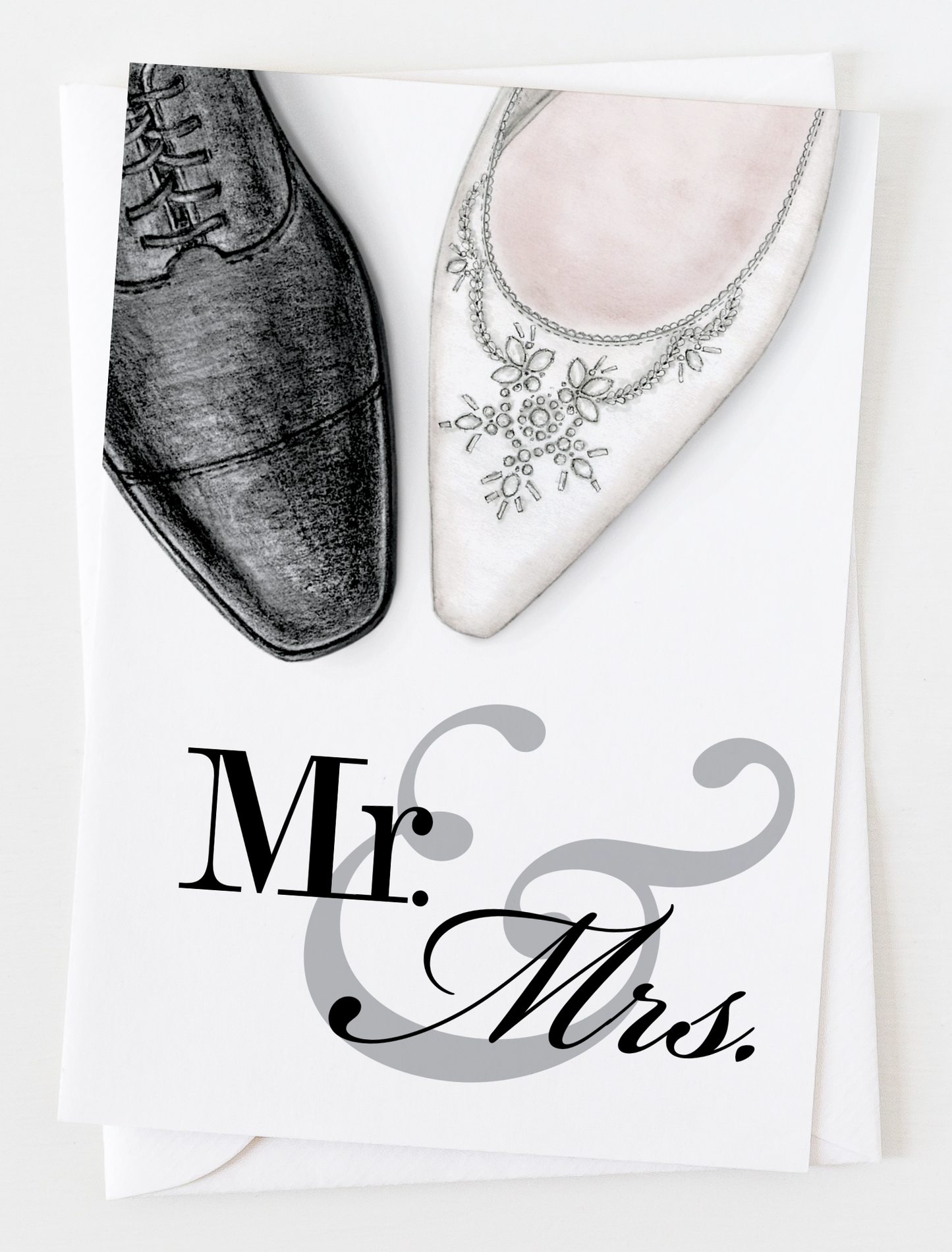 Ann Scott Design - Mr. & Mrs. Shoes Wedding Greeting Card C_1306