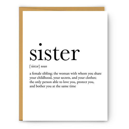 Footnotes - Sister Definition - Everyday Card