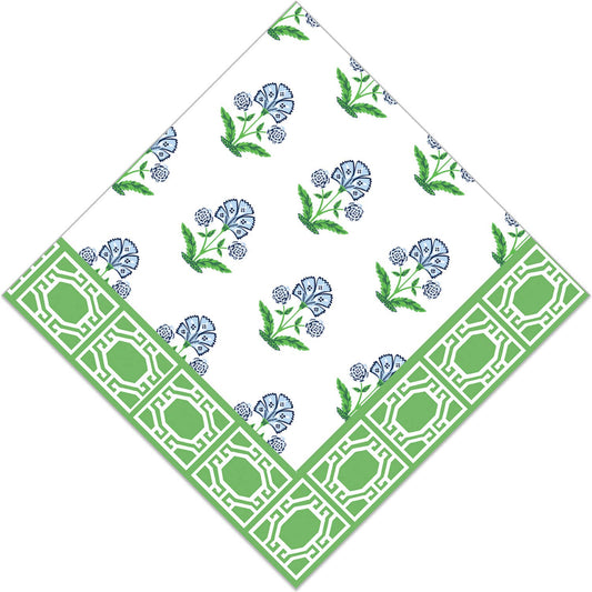 WH Hostess Social Stationery - Floral Block Print Paper Cocktail Napkins | Pack of 20